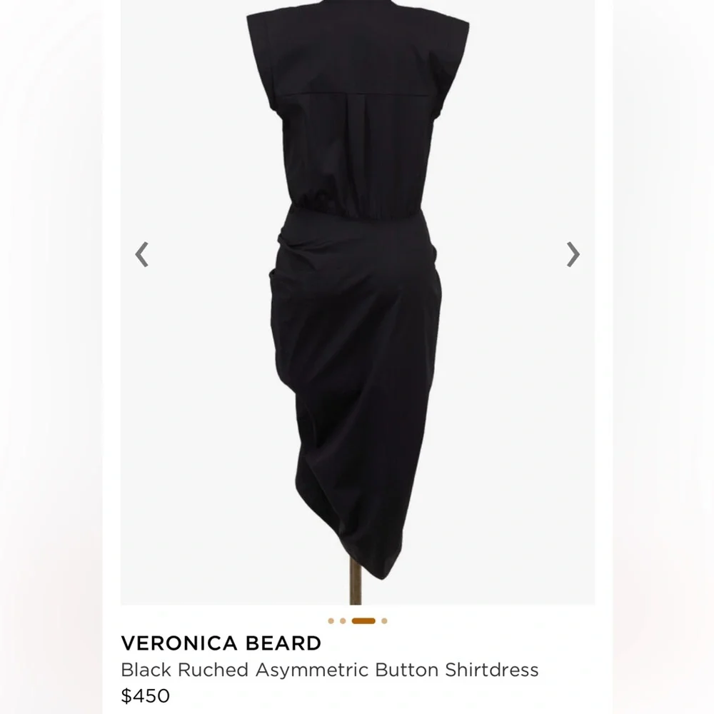 NWT Veronica Beard Stylish Black Ruched Dress - Picture 4 of 17